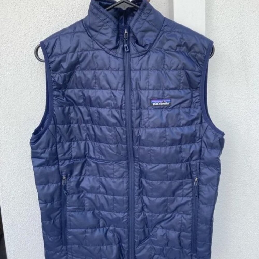 Like New Patagonia Nano Puff Vest Mens XL Navy Blue Insulated Primaloft Full Zip